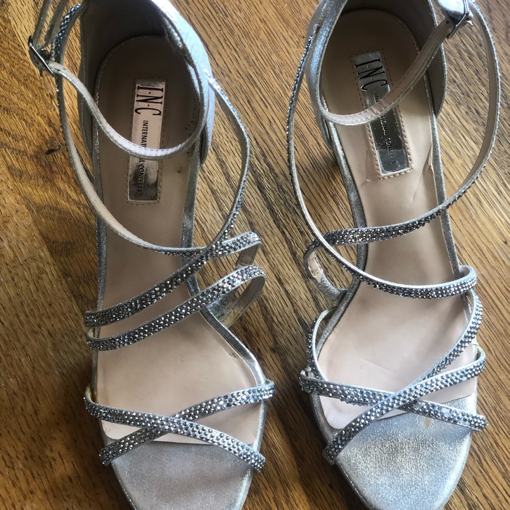 INC High Heel Rhinestone Strappy Evening Sandals